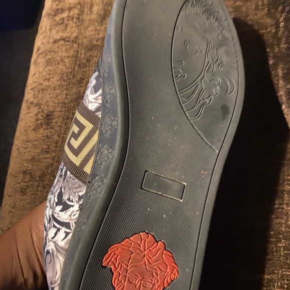 Versace Black and White Floral Sneakers - Picture 10 of 16